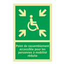 Point de rassemblement accessible pour les personnes à mobilité réduite