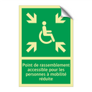 Point de rassemblement accessible pour les personnes à mobilité réduite