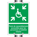 Point de rassemblement accessible pour les personnes à mobilité réduite