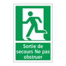 Sortie de secours Ne pas obstruer