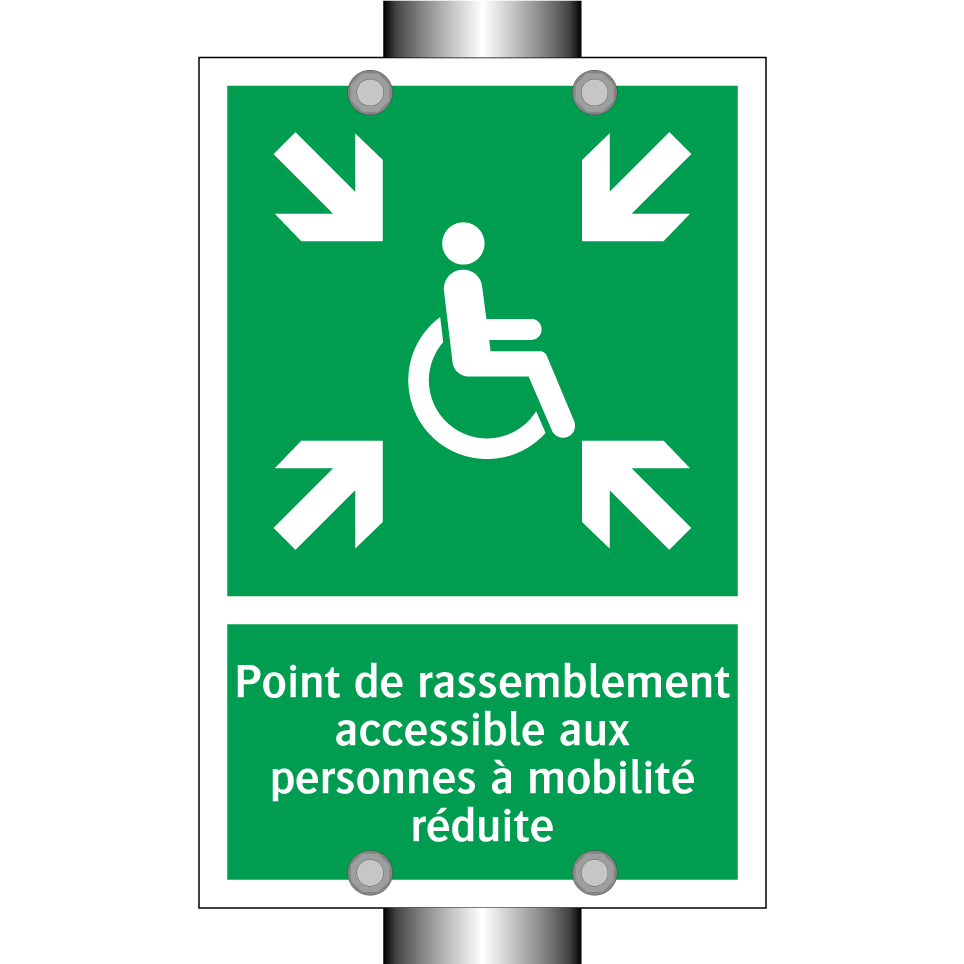 Point de rassemblement accessible aux personnes à mobilité réduite