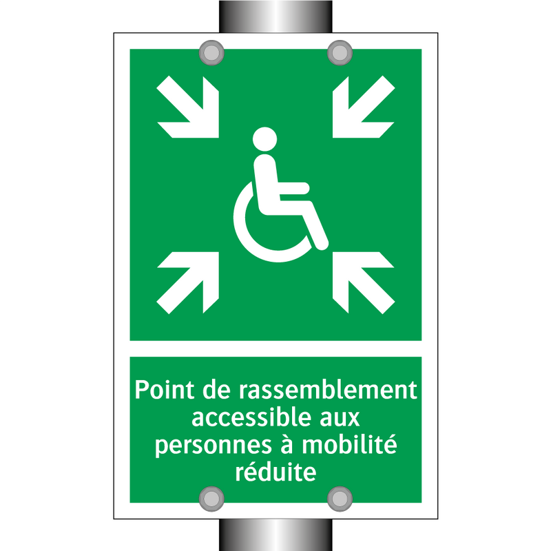 Point de rassemblement accessible aux personnes à mobilité réduite