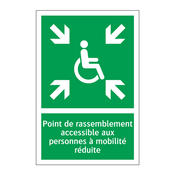 Point de rassemblement accessible aux personnes à mobilité réduite