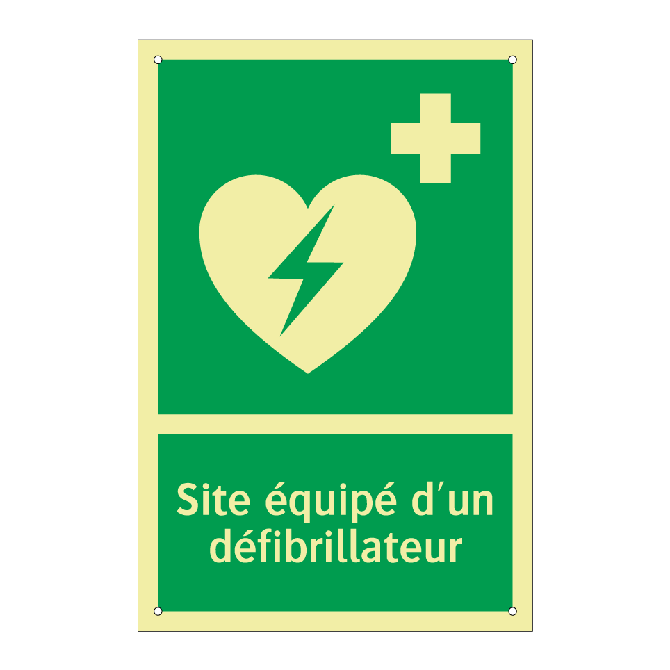 Site équipé d'un défibrillateur
