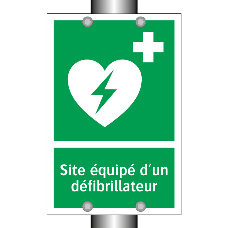 Site équipé d'un défibrillateur