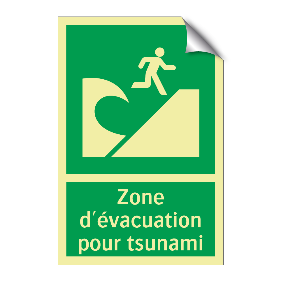 Zone d'évacuation pour tsunami