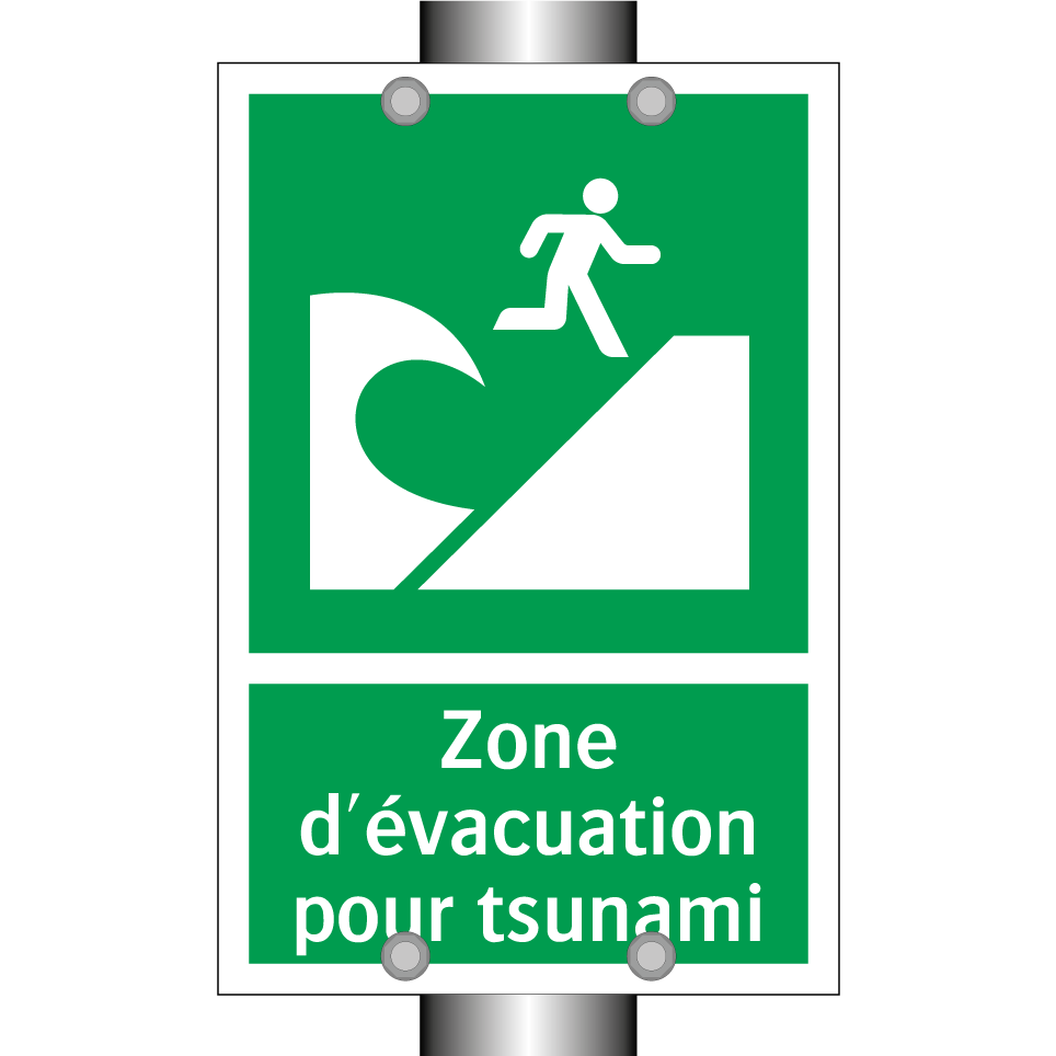 Zone d'évacuation pour tsunami