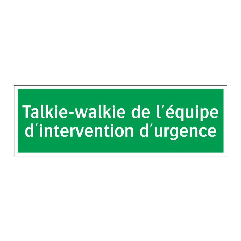 Talkie-walkie de l'équipe d'intervention d'urgence