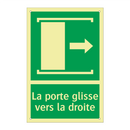 La porte glisse vers la droite