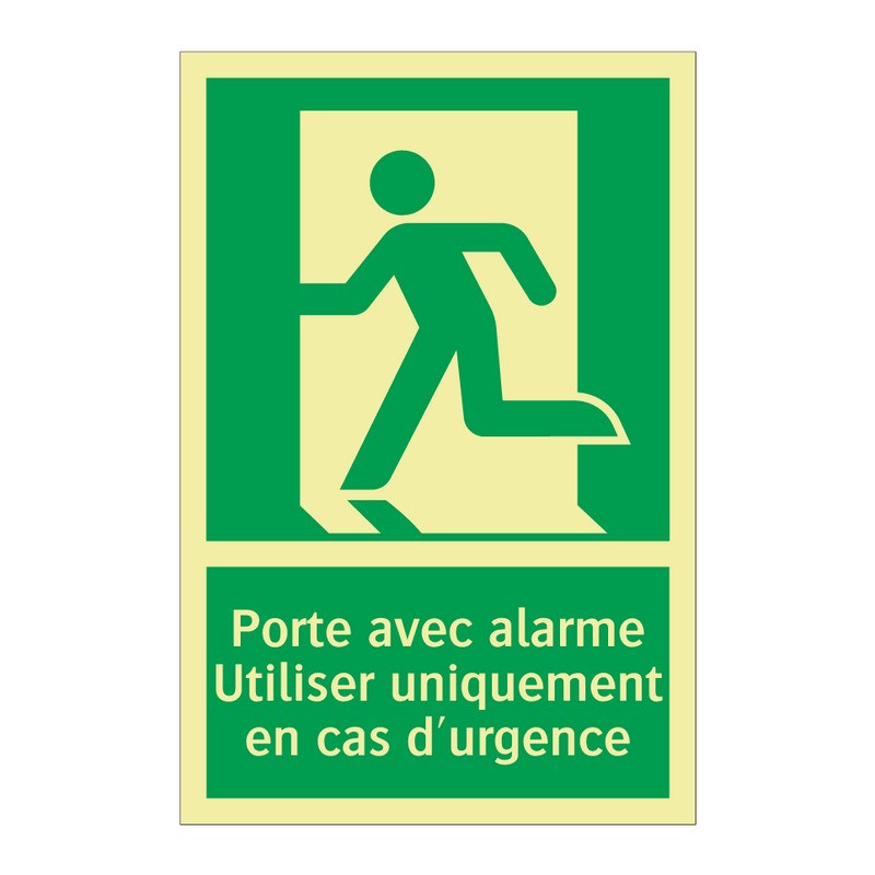 Porte avec alarme Utiliser uniquement en cas d'urgence
