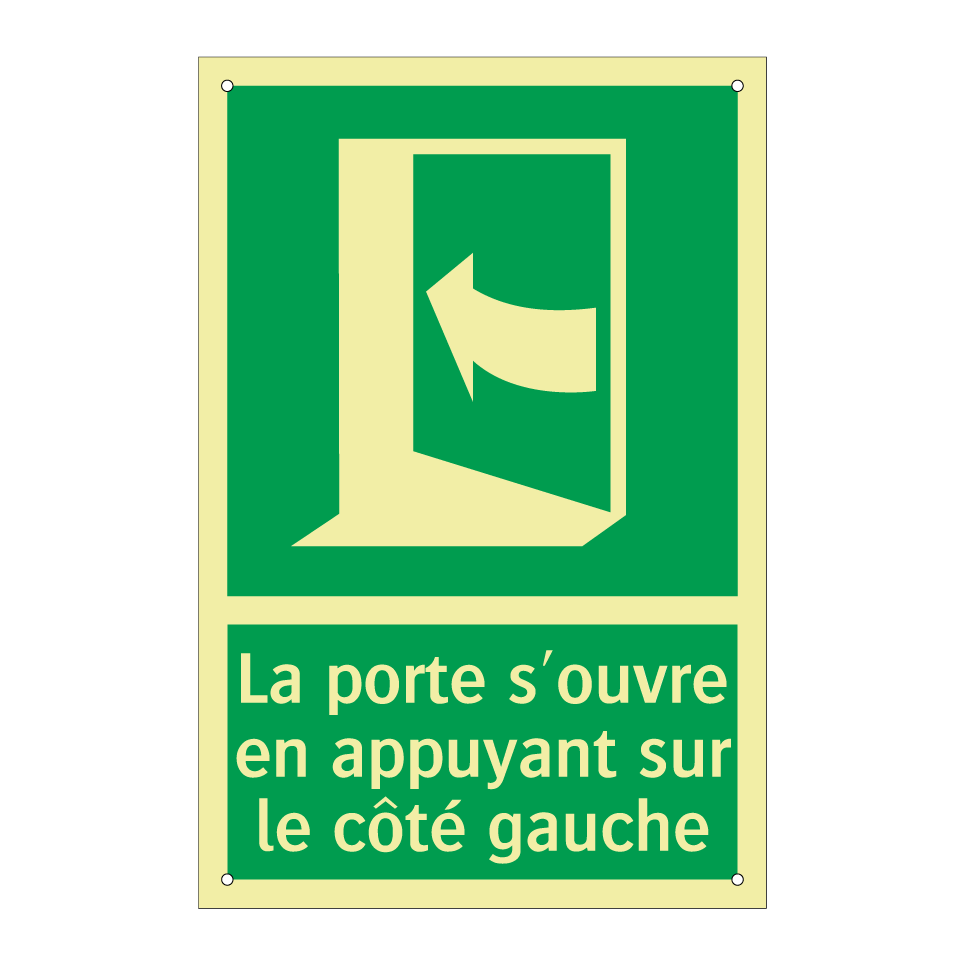 La porte s'ouvre en appuyant sur le côté gauche