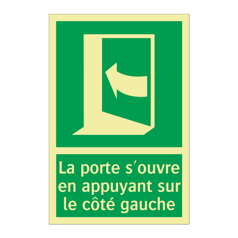 La porte s'ouvre en appuyant sur le côté gauche