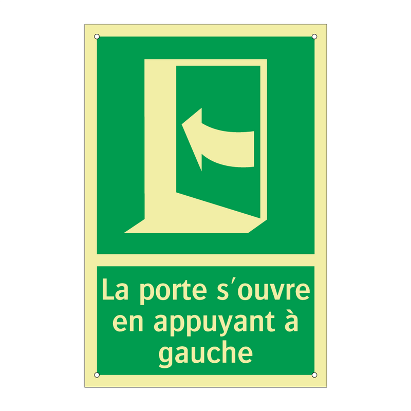 La porte s'ouvre en appuyant à gauche