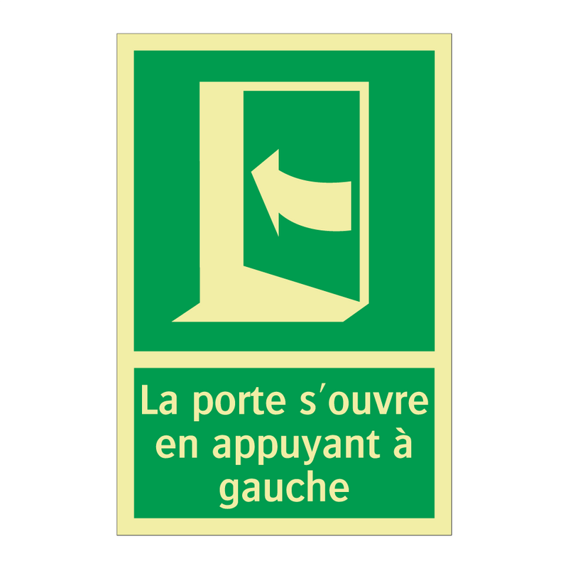 La porte s'ouvre en appuyant à gauche