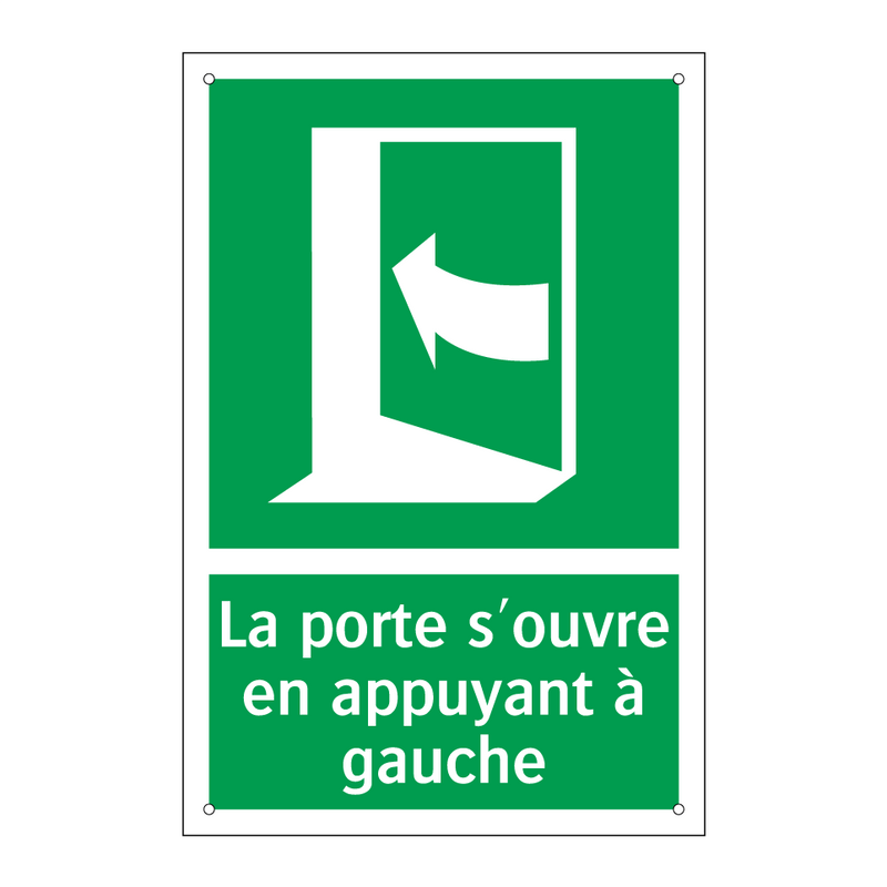 La porte s'ouvre en appuyant à gauche