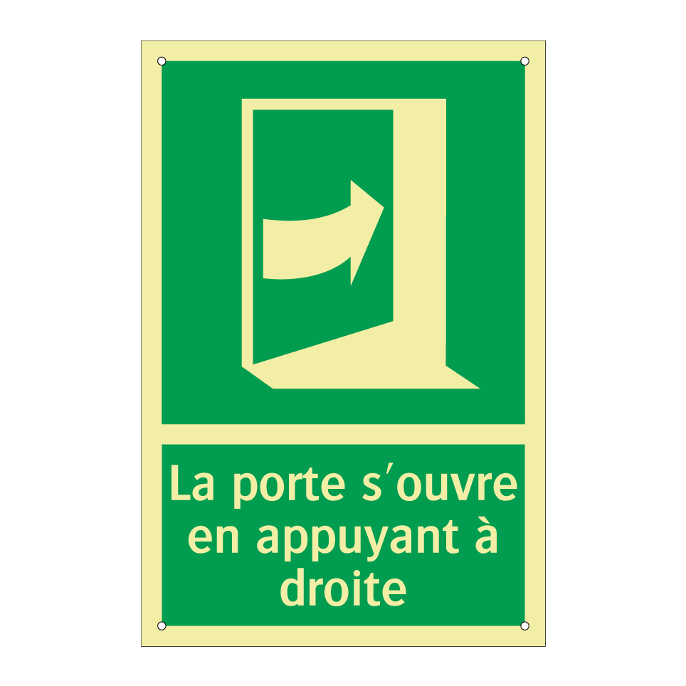 La porte s'ouvre en appuyant à droite