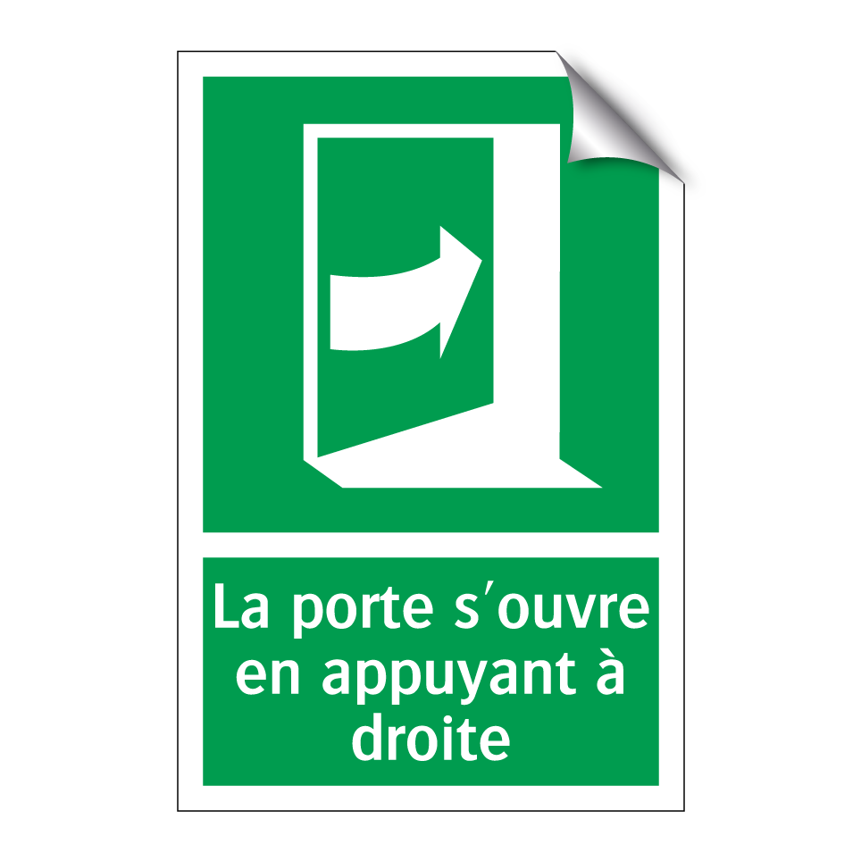 La porte s'ouvre en appuyant à droite