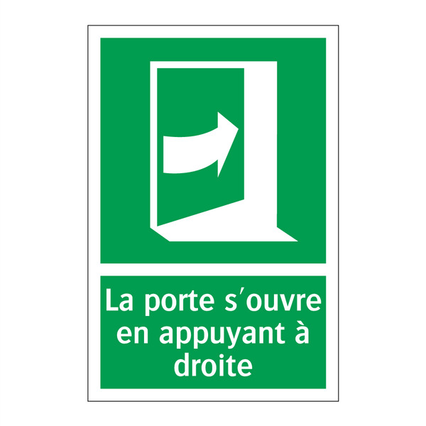 La porte s'ouvre en appuyant à droite