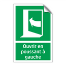 Ouvrir en poussant à gauche