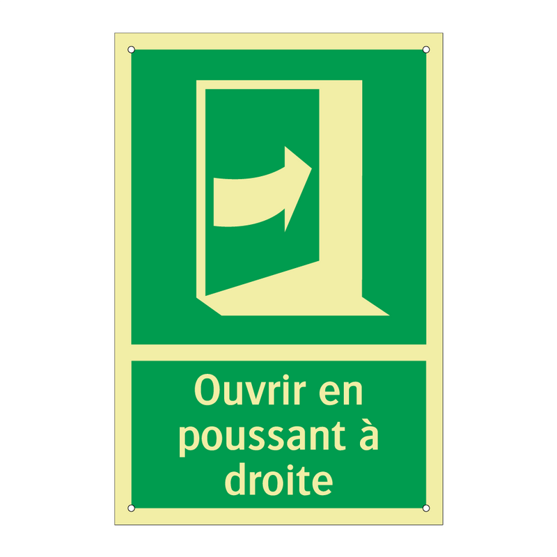 Ouvrir en poussant à droite