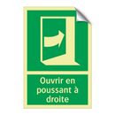 Ouvrir en poussant à droite
