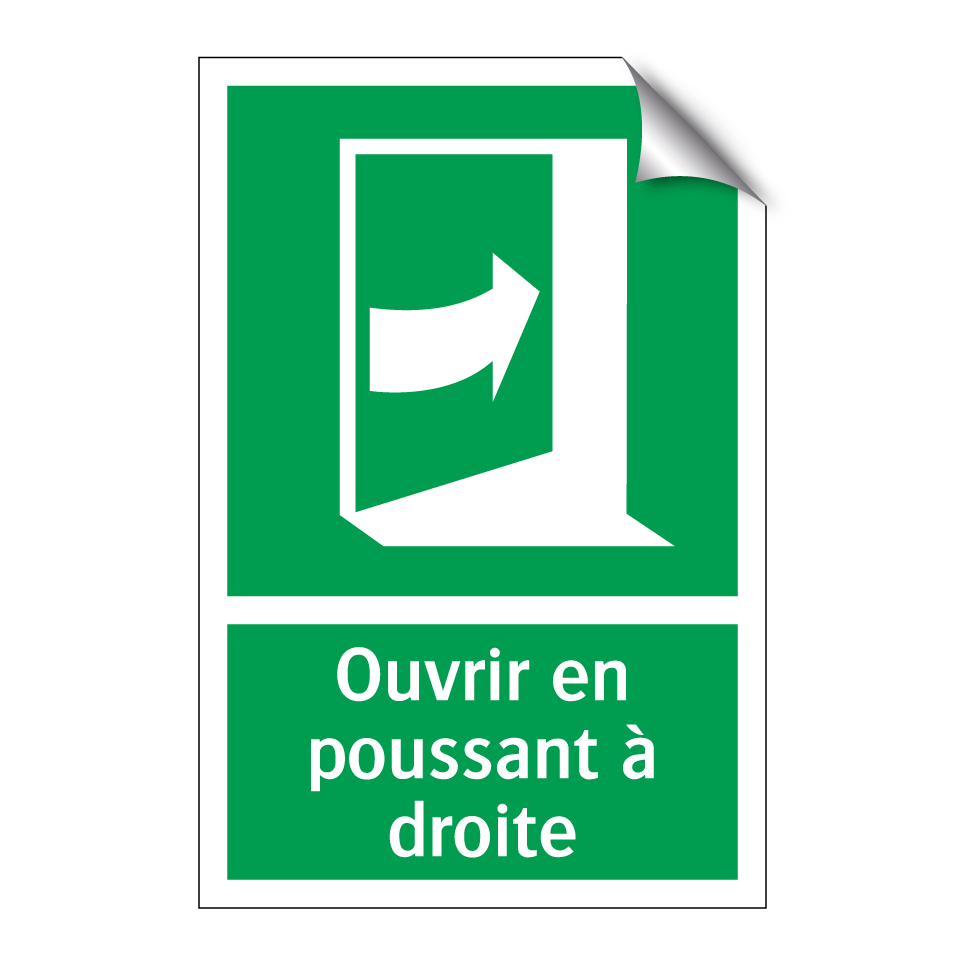 Ouvrir en poussant à droite