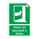 Ouvrir en poussant à droite