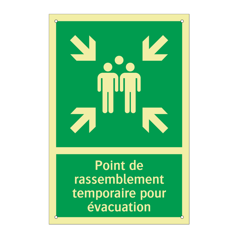 Point de rassemblement temporaire pour évacuation