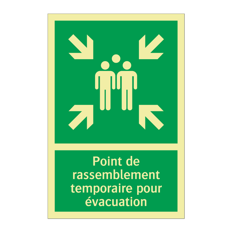 Point de rassemblement temporaire pour évacuation