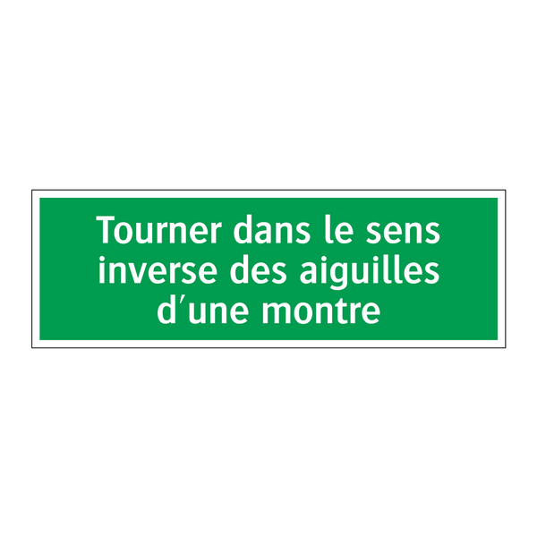 Tourner dans le sens inverse des aiguilles d'une montre