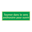 Tourner dans le sens antihoraire pour ouvrir