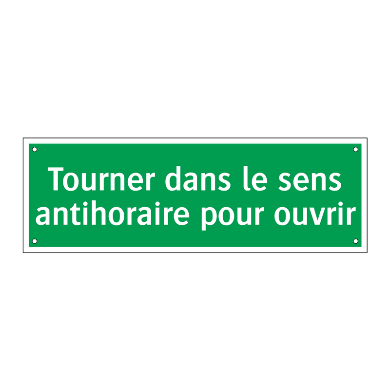 Tourner dans le sens antihoraire pour ouvrir