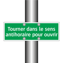 Tourner dans le sens antihoraire pour ouvrir