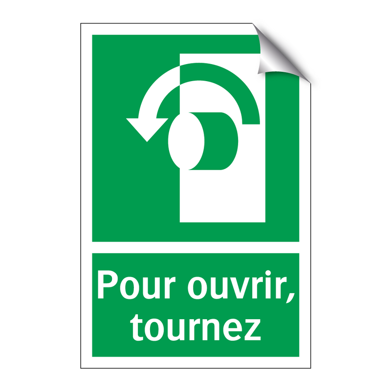 Pour ouvrir, tournez
