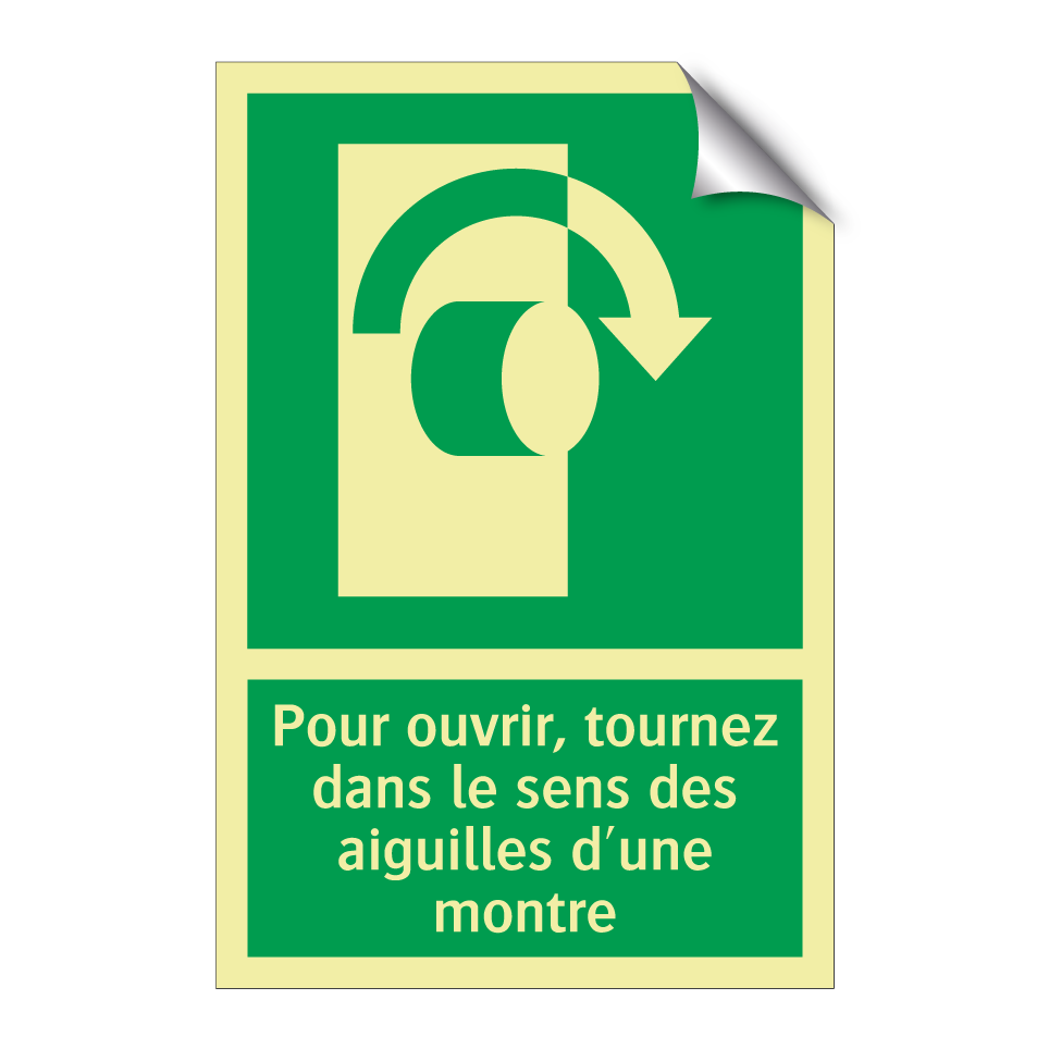 Pour ouvrir, tournez dans le sens des aiguilles d'une montre
