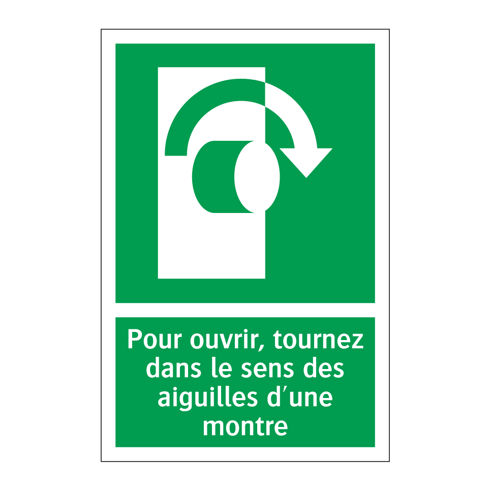 Pour ouvrir, tournez dans le sens des aiguilles d'une montre