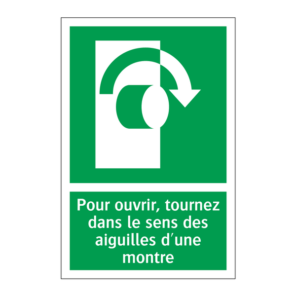 Pour ouvrir, tournez dans le sens des aiguilles d'une montre