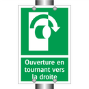 Ouverture en tournant vers la droite
