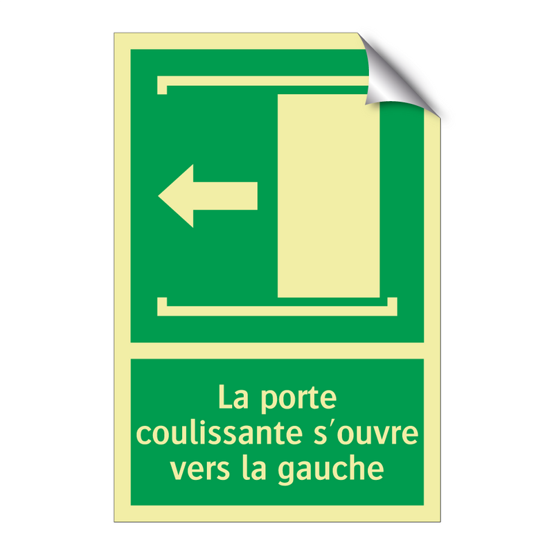 La porte coulissante s'ouvre vers la gauche