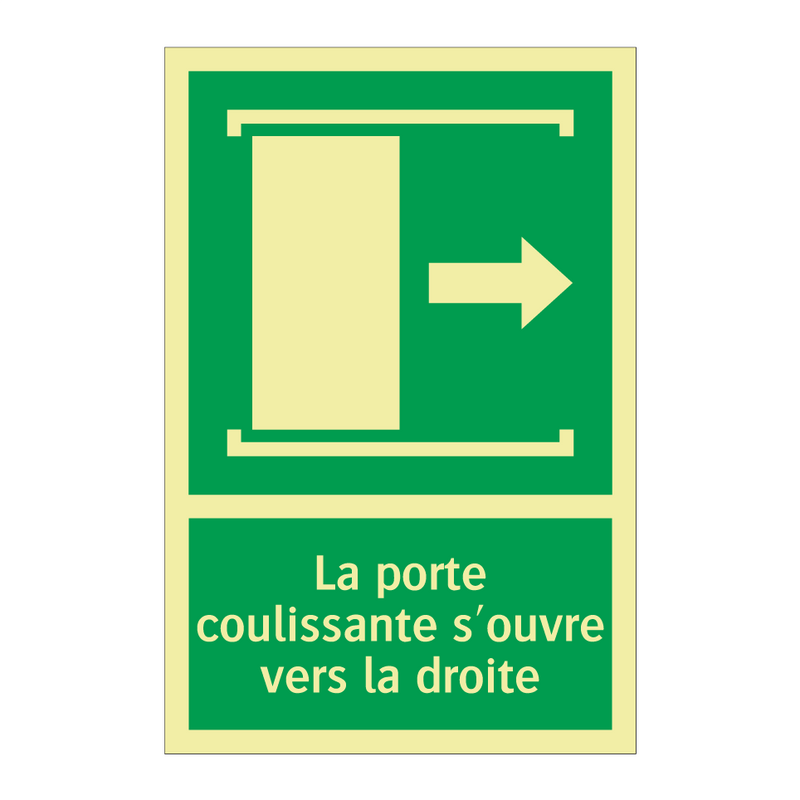 La porte coulissante s'ouvre vers la droite