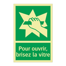 Pour ouvrir, brisez la vitre