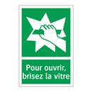 Pour ouvrir, brisez la vitre