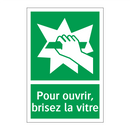 Pour ouvrir, brisez la vitre