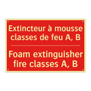 Extincteur à mousse classes de /.../ - Foam extinguisher fire classes /.../