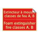 Extincteur à mousse classes de /.../ - Foam extinguisher fire classes /.../