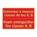 Extincteur à mousse classes de /.../ - Foam extinguisher fire classes /.../