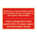 Extincteur à mousse Utilisé contre /.../ - Foam extinguisher Used against /.../