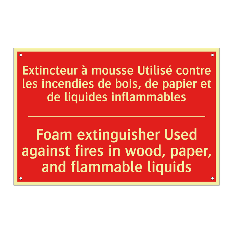 Extincteur à mousse Utilisé contre /.../ - Foam extinguisher Used against /.../
