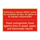 Extincteur à mousse Utilisé contre /.../ - Foam extinguisher Used against /.../