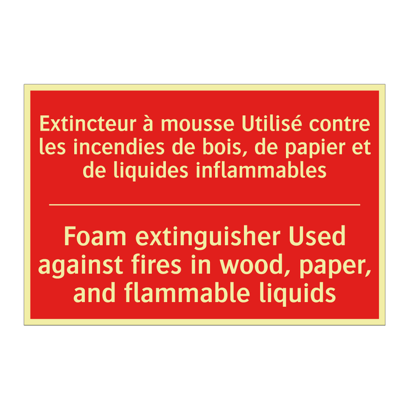 Extincteur à mousse Utilisé contre /.../ - Foam extinguisher Used against /.../